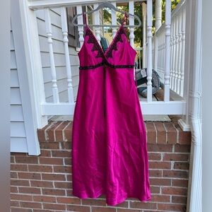 Vintage Delicates Pink Slip Lingerie Maxi Dress Size Large Women’s